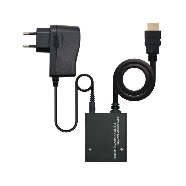 Nanocable Duplicador HDMI Alta Velocidad para 2 Dispositivos con Alimentacion
