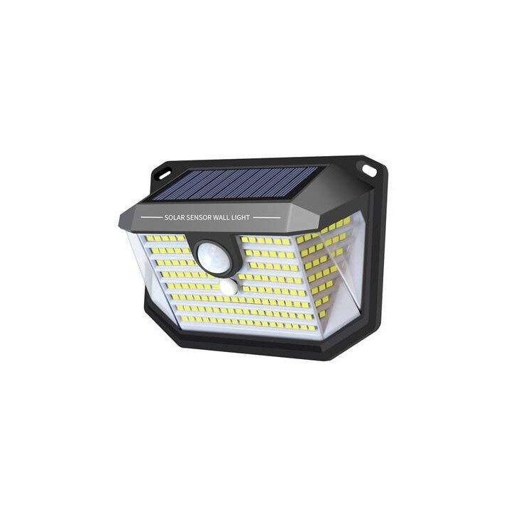 Elbat Aplique Solar LED 150lm con 3 Caras de Iluminacion - Sensor de Movimiento - Panel Solar Integrado 5.5V