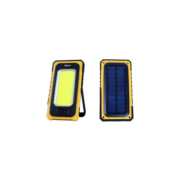 Elbat Linterna LED Solar Recargable - Gancho e Iman - Cob 10W 800LM - Color Negro