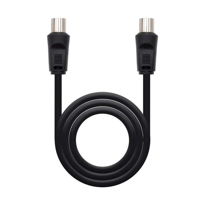 Nanocable Cable de Antena TV 75 OHM Macho/Hembra 1.80m - Color Negro