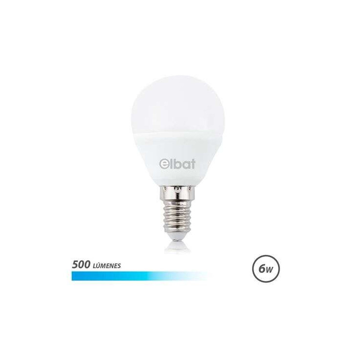 Elbat Bombilla LED G45 6W 500LM E14 Luz Fria - Ahorro de Energia - Larga Vida Util - Bajo Consumo - Color Blanco