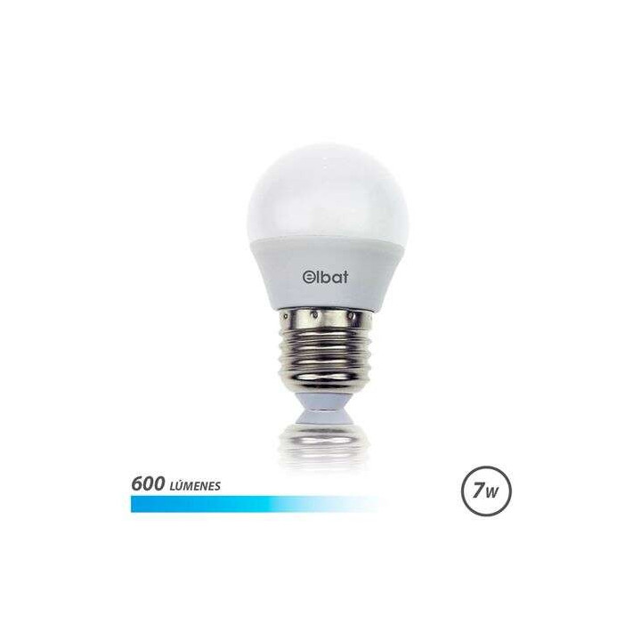 Elbat Bombilla LED G45 7W 600LM E27 Luz Fria - Ahorro de Energia - Larga Vida Util - Bajo Consumo - Color Blanco