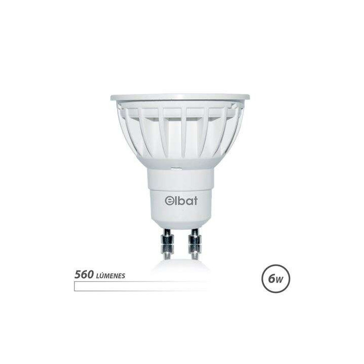 Elbat Bombilla LED GU10 6W 560LM Luz Blanca - Ahorro Energetico - Larga Duracion - Facil Instalacion - Color Blanco