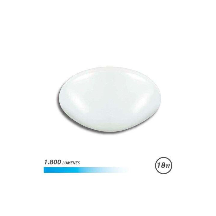 Elbat Lampara LED de Techo - Potencia: 18W - Lumenes: 1800 - Luz Fria: 6500K - Ac 175-265V - Diametro: 30cm - Angulo: 180º - 3