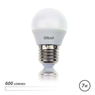 Elbat Bombilla LED - Potencia: 7W - Lumenes: 600 - Tipo de Luz: 4000K Luz Blanca - Casquillo: E27 - Angulo: 220º - Dimensiones