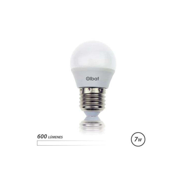 Elbat Bombilla LED - Potencia: 7W - Lumenes: 600 - Tipo de Luz: 4000K Luz Blanca - Casquillo: E27 - Angulo: 220º - Dimensiones