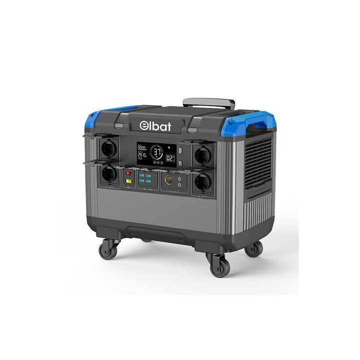 Elbat Generador de Energia Portatil - 3000W - Bateria de Litio 840.000Mah - Display LED - Funcion BMS - Admite Carga con Panel