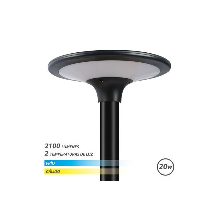 Elbat Farola LED Solar 20W 2100Lm 3000K/6000K - Color Negro