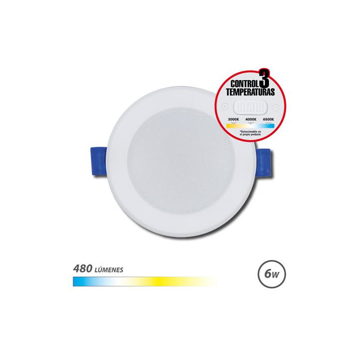 Elbat Downlight Circular 6W - 480Lm - Selector 3 Temperaturas - Color Blanco