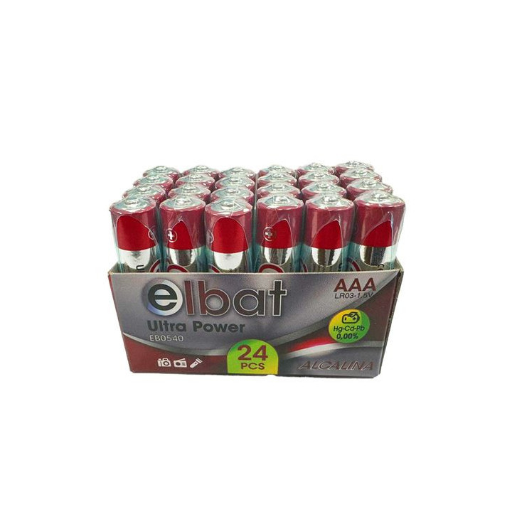 Elbat Pack 24 Pcs Pilas Alcalinas LR03/AAA - Color Varios