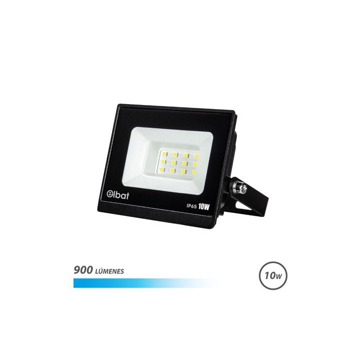 Elbat Foco LED Serie Super Slim 10W - 900 Lumenes - 6500K Luz Fria - IP65 Para Uso en Exterior