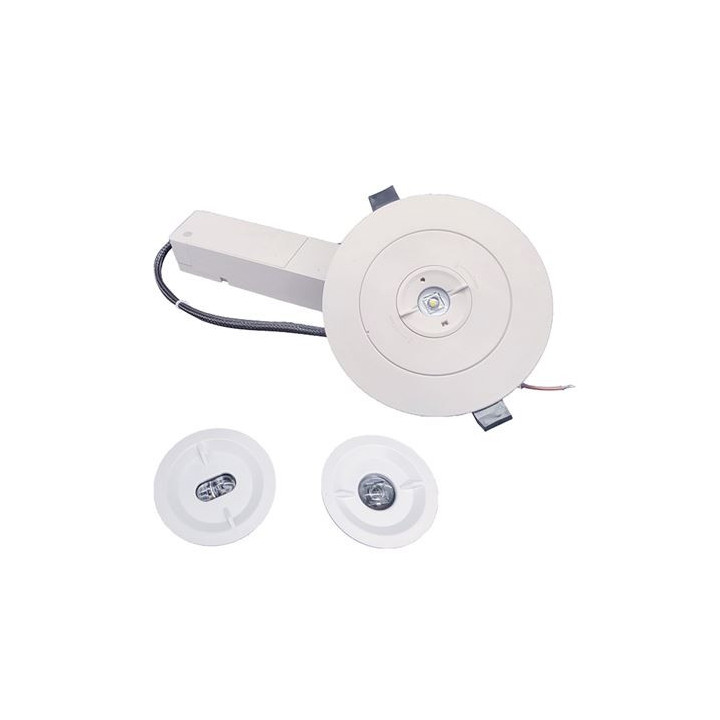 Elbat Luz de Emergencia Empotrable - 330 Lumens - 6000K - 2W - Luz Fria - 3 Horas de Autonomia - Bateria de Litio