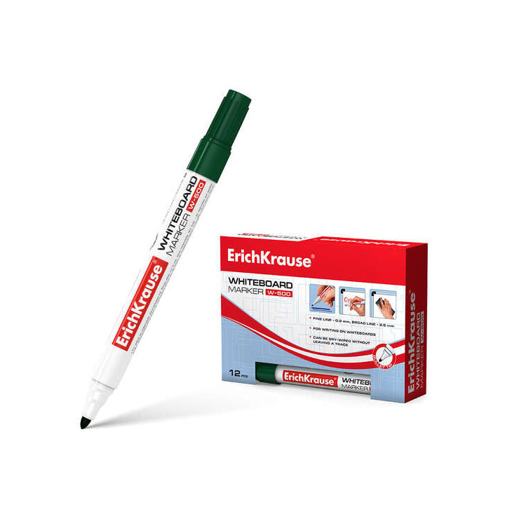 Erichkrause W-500 Rotulador para Pizarra Blanca - Punta en Forma de Bala - Trazo de 0.8 a 2.5mm - Tinta a Base de Alcohol - Col