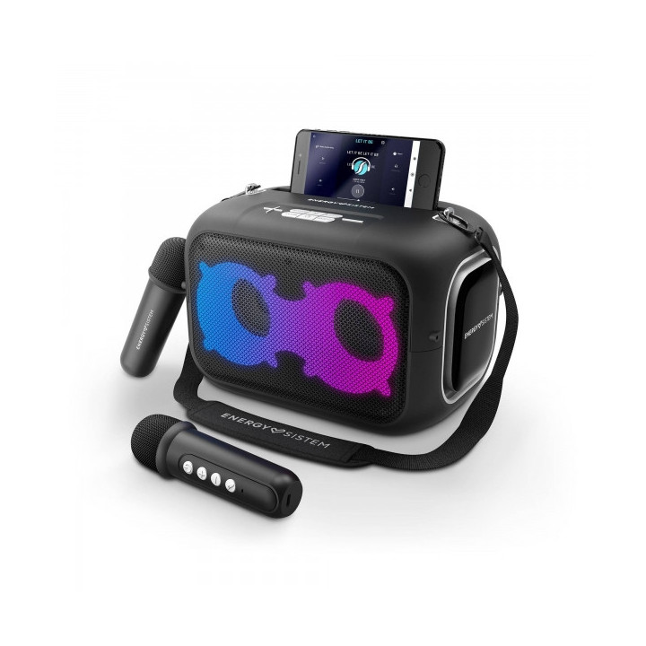 Energy Sistem KaraokeStar Altavoz 60W - Bluetooth 5.4 - True Wireless - IPX4 - 8h Autonomia - Luces LED - 2 Microfonos Inalambr