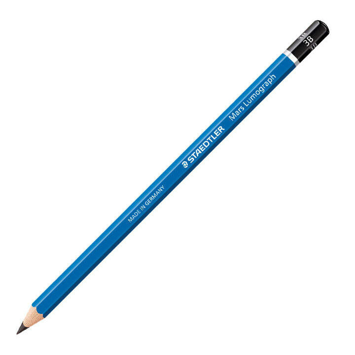 Staedtler Mars Lumograph 100 Lapiz de Grafito Hexagonal - Mina 3B Ultrarresistente de 2.5mm - Madera de Bosques Sostenibles - C
