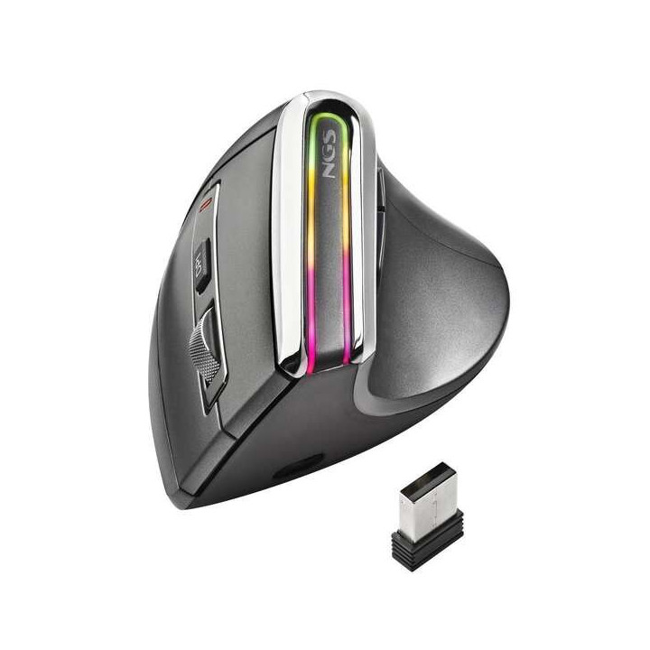 NGS Evo Karma Raton Vertical Inalambrico Bluetooth 5.0 3200dpi - Tecnologia Multidispositivo - Iluminacion LED - 5 Botones - Re