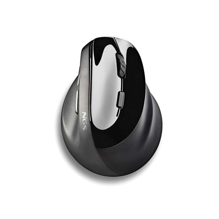 NGS Evo Moksha Raton Vertical Ergonomico Inalambrico USB 2400dpi - 5 Botones - Teclas Silenciosas - Color Negro