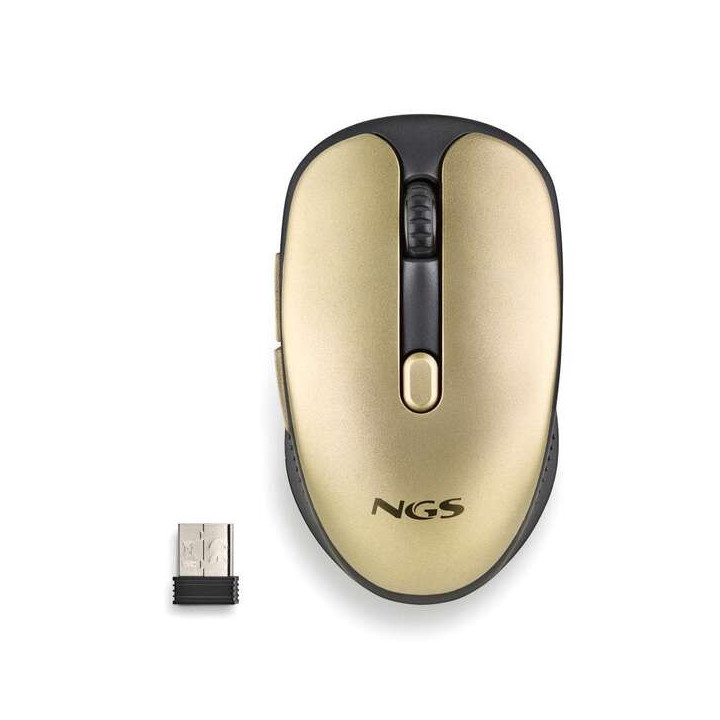 NGS Evo Rust Gold Raton Inalambrico USB 1600dpi - 5 Botones - Recargable - Uso Diestro