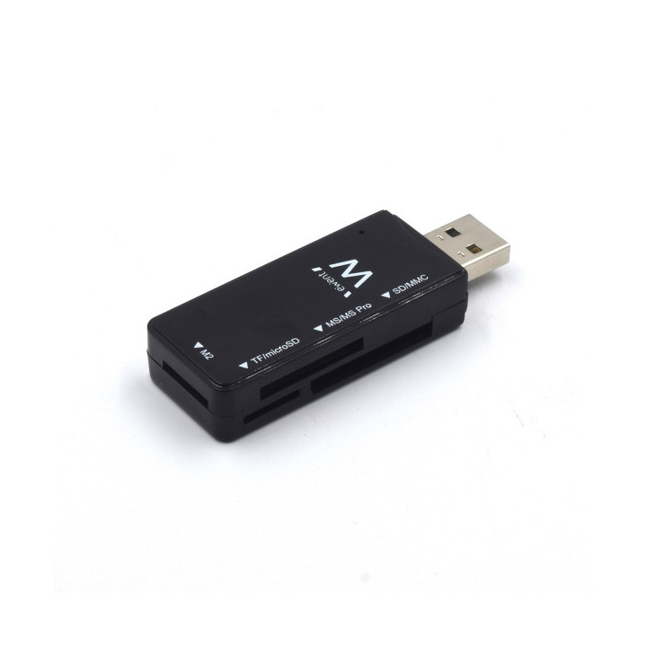 Ewent Lector de Tarjetas Externo USB 2.0 - Velocidad de Transferencia hasta 480Mbps - Color Negro