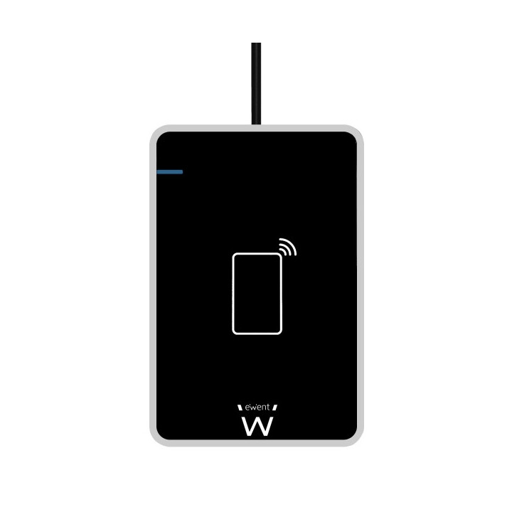 Ewent Lectores de Tarjetas Inteligentes DNIe y NFC - Cable de 0.6m - Sin Contacto - Color Negro