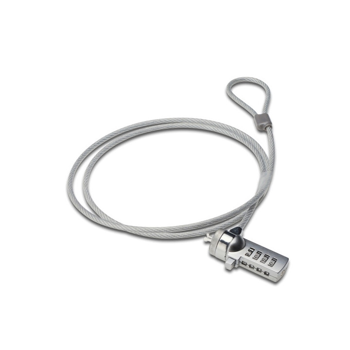Ewent EW1241 Candado para Portatil con Combinacion - cable 1.5m - Color Plata