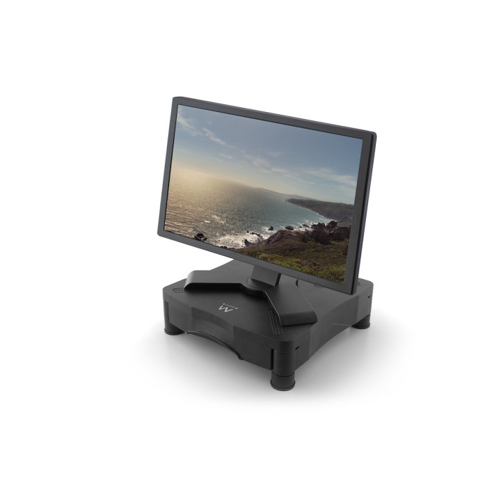 Ewent Elevador para Monitor - Cajon Almacenaje - Color Negro