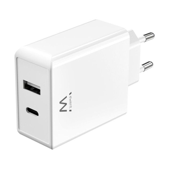 Ewent EW1328 Cargador GaN Universal de Pared 45W Ultrarapido - 1x USB-C PD & PPS