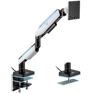 Ewent Soporte de Mesa RGB para Monitor/TV - Giratorio e Inclinable - Iluminacion RGB - Acero y Aluminio - Compatible Vesa - Car