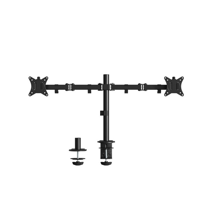 Ewent Soporte de Monitor de Escritorio - 2 Monitores de 13-32"-VESA Maximo 100x100 - Pantalla plana hasta 9 kg- Pantalla Curva