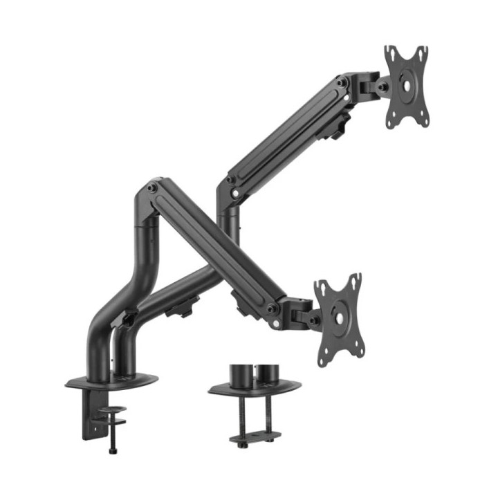 Ewent Soporte de Mesa Contrapeso Giratorio e Inclinable para Monitor/TV 16Kg - 2 Brazos - 17-32" - Color Negro