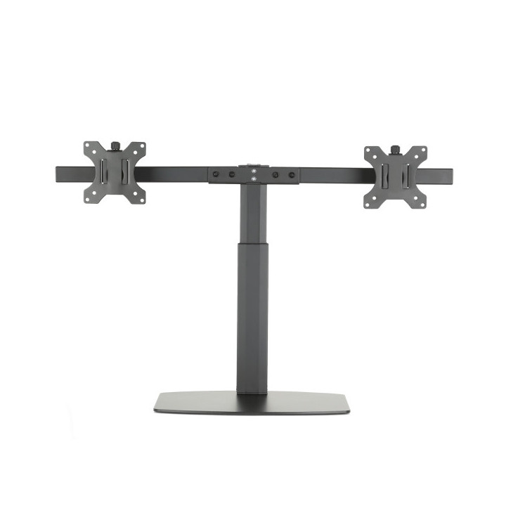 Ewent Soporte de Mesa para Dos Monitores hasta 27" - Resorte de Gas - Giratorio e Inclinable - Gestion de Cables - Peso Maximo