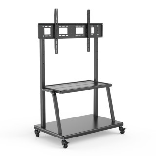 Ewent Soporte de Suelo para TV hasta 120" - Bandeja Auxiliar - Altura Ajustable - VESA Maximo 1000x600 - Peso Maximo 120kg - Ru