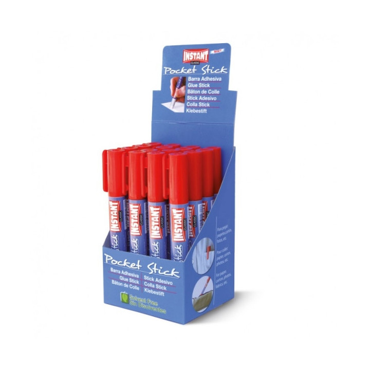 Instant Classic Pocket Barra de Pegamento 5grs - Formato Boligrafo con Clip - Lavable - Sin Disolventes
