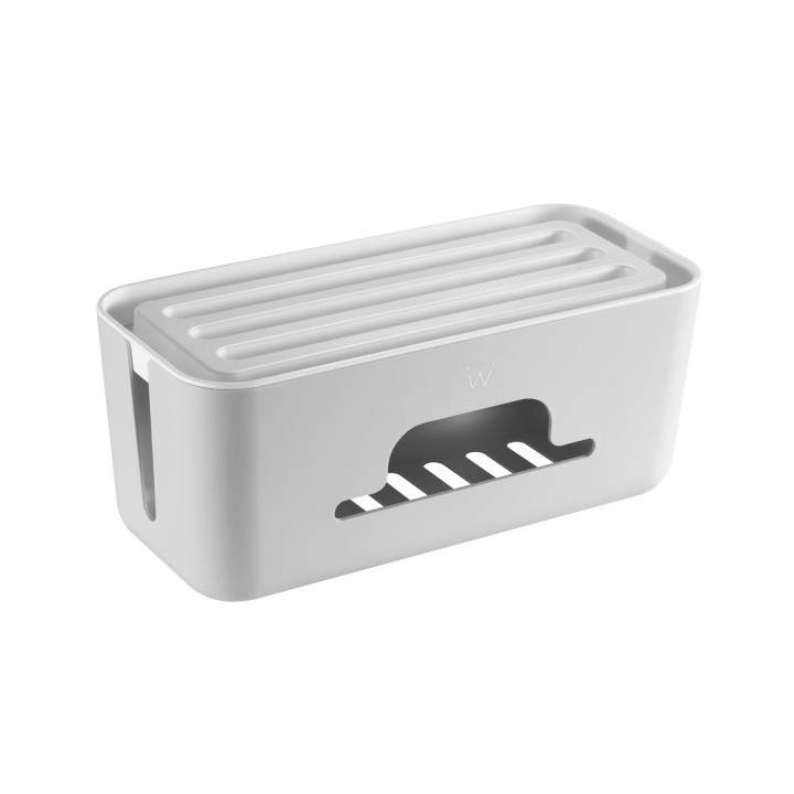 Ewent Caja Organizadora para Cables - Soporte para Tabletas y Telefonos - Disipacion Calor - Tapa Extraible - 30.7x13.5x13cm -