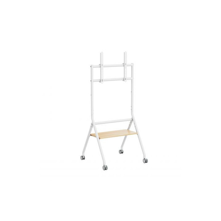 Ewent EW1582 Soporte de Suelo para Pantallas Interactivas/TV de 37 a 86" - Bandeja Multiusos - Peso Max. 80kg - Altura Ajustabl