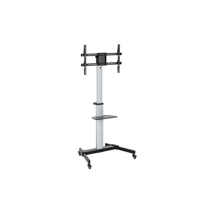 Ewent EW1583 Soporte de Suelo para TV de 37 a 86" - Bandeja Multiusos - Peso Max. 50kg - Altura