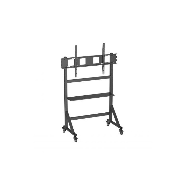 Ewent EW1584 Soporte de Suelo para Pantallas Interactivas/TV de 55 a 100" - Bandeja Multiusos - Peso Max. 120kg - Altura Ajusta