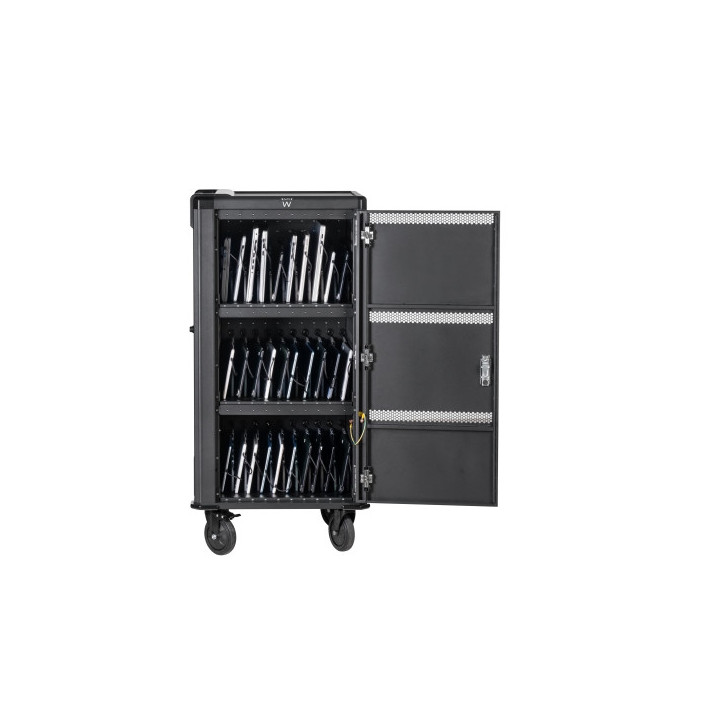 Ewent EW1702 Armario de Carga - 30 Dispositivos - Sistema de Carga Inteligente - USB-C PD 65W -  Color Negro