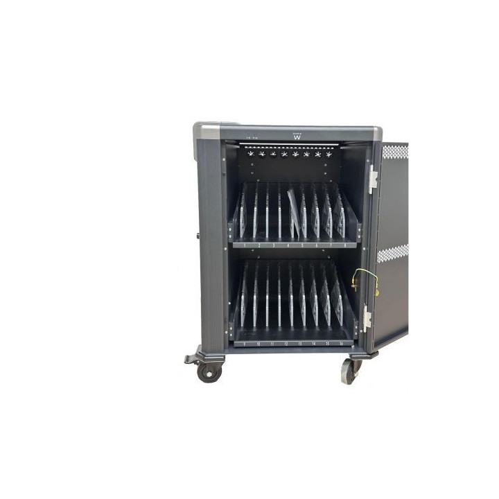 Ewent EW1703 Armario de Carga - 16 Dispositivos - Sistema de Carga Inteligente - Color Negro