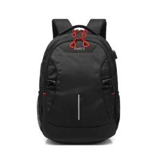 Ewent EW2526 Mochila para Portatil hasta 15" - Puerto USB - Tirantes Ajustables - color Negro