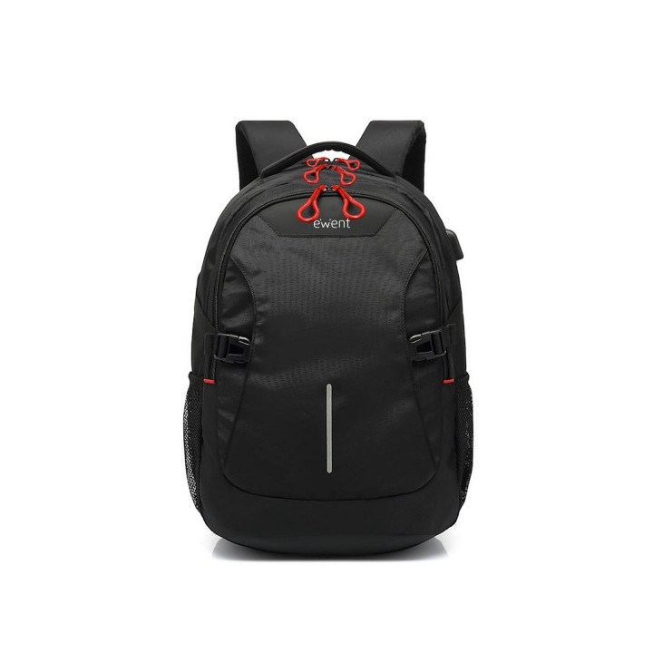 Ewent EW2526 Mochila para Portatil hasta 15" - Puerto USB - Tirantes Ajustables - color Negro