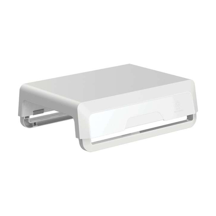 Fellowes Elevador para Monitor con 3 Ajustes de Altura - Ideal para Trabajo Hibrido - Canal para Dispositivos con Carga - Mater