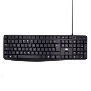 Ewent Teclado con Cable de Oficina - 104 Teclas - Cable USB-A de 1.35m - Color Negro