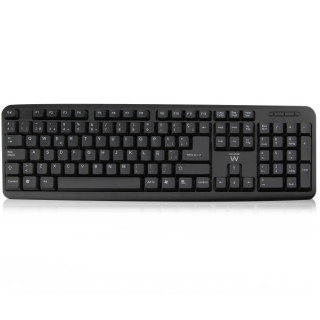 Ewent Teclado con Cable - Diseño Slim - Cable USB-A de 1.35m - Color Negro