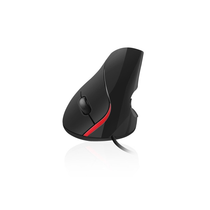 Ewent Raton con Cable - Raton Vertical - 1000dpi - Longitud del Cable 1.25m - Ergonomico - Color Negro