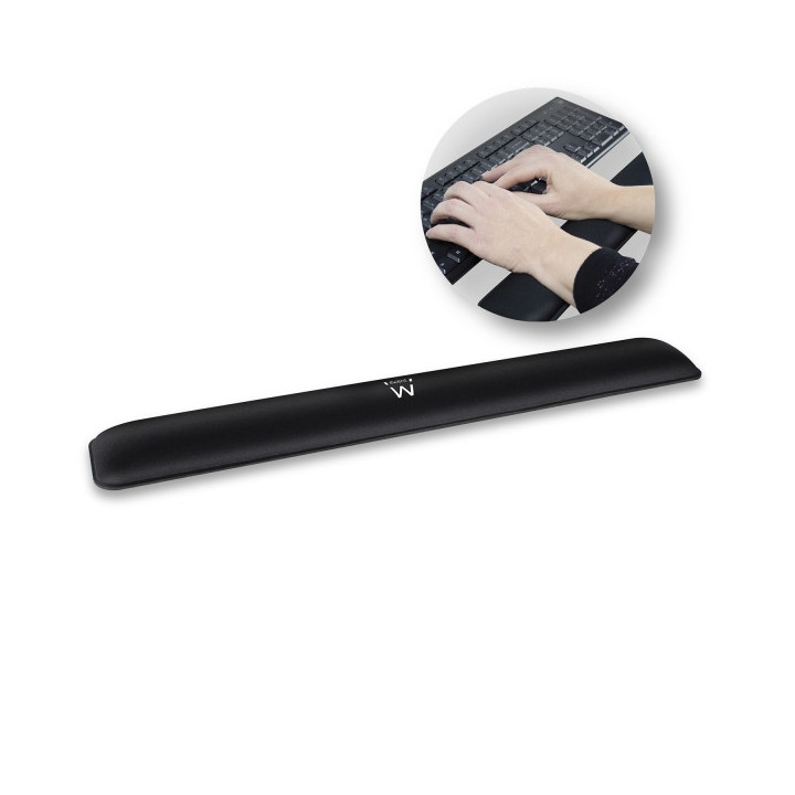Ewent Almohadilla Reposabrazos para Teclado - Ergonomica - Base de Goma Antideslizante - Color Negro