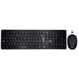 Ewent Pack Teclado + Raton Inalambricos - Receptor USB-A 2.4Hz - 1000dpi - Disposicion Eslovena QWERTZ SI - Incluye Pilas AA/AA