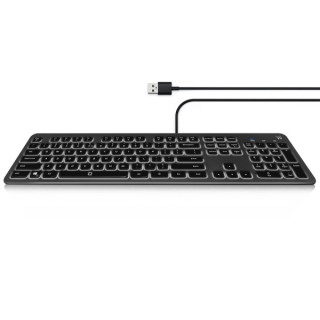 Ewent Teclado con Cable USB - Disposicion Italiana QWERTY IT - Retroiluminacion - Teclas de Bajo Perfil y Silenciosas - Cable d