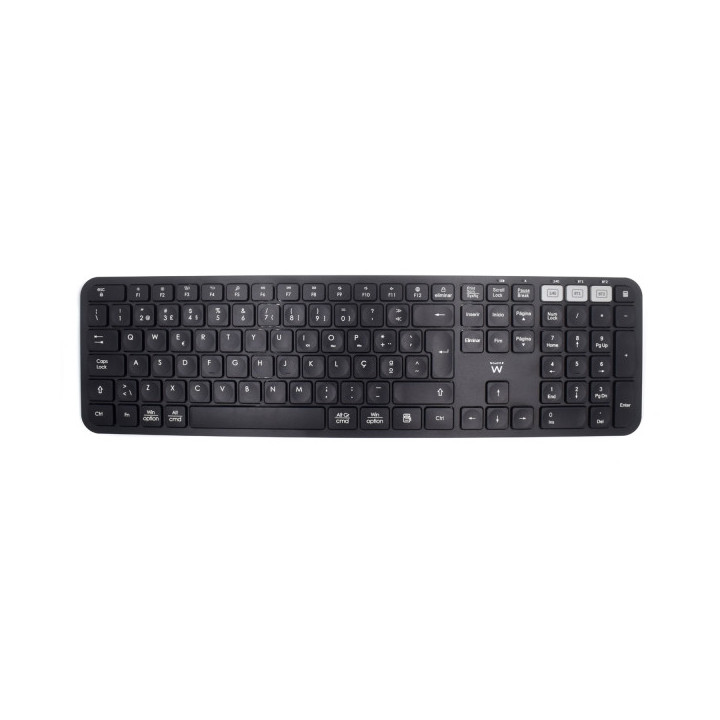 Ewent Teclado Inalambrico - Modo Ahorro de Energia - Disposicion Portuguesa QWERTY PT - Receptor USB-A 2.4Hz - 1x Bateria AAA (