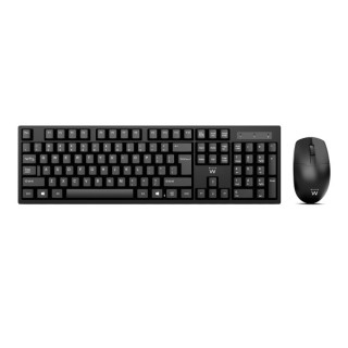 Ewent Pack Teclado + Raton Inalambricos - Receptor USB-A 2.4Hz - 1000dpi - Disposicion Italiana QWERTY IT - Incluye Pilas AA/AA